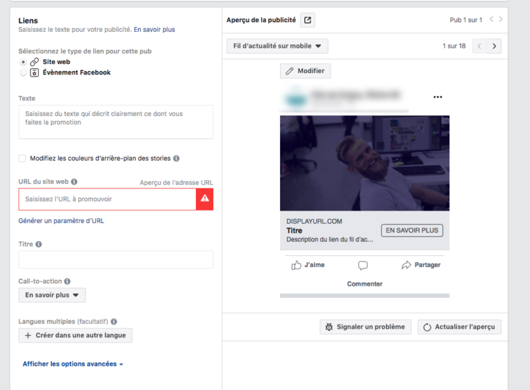 COMMENT CR ER UNE PUB SUR FACEBOOK visual data 4